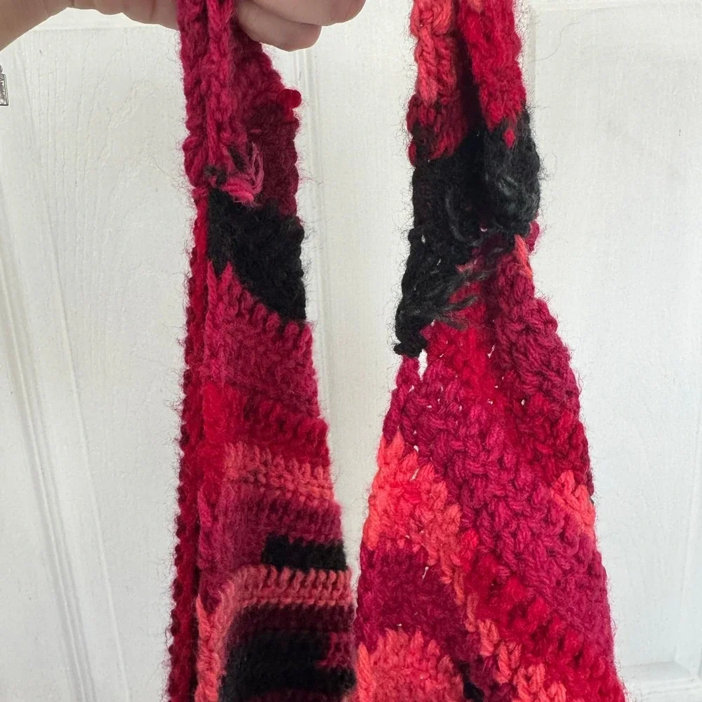 Giant‎ Hobo Hand Knit Stripe Bag Single Shoulder Strap Stretch Large Purse Tote